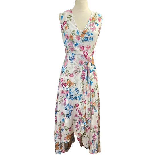 Calvin Klein Dresses & Skirts - Calvin Klein Surplice Floral Print Dress Sz 6 Fairy Cottage Wedding Guest Easter